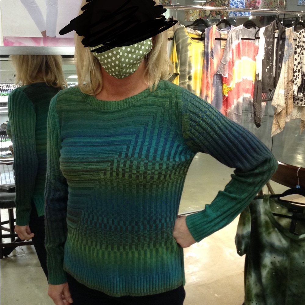 Multicolored boatneck sweater